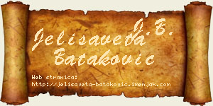 Jelisaveta Bataković vizit kartica